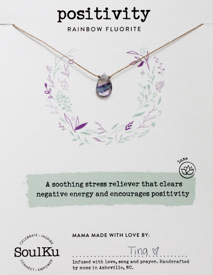 Rainbow Fluorite Luxe Necklace for Positivity - OLOVE29