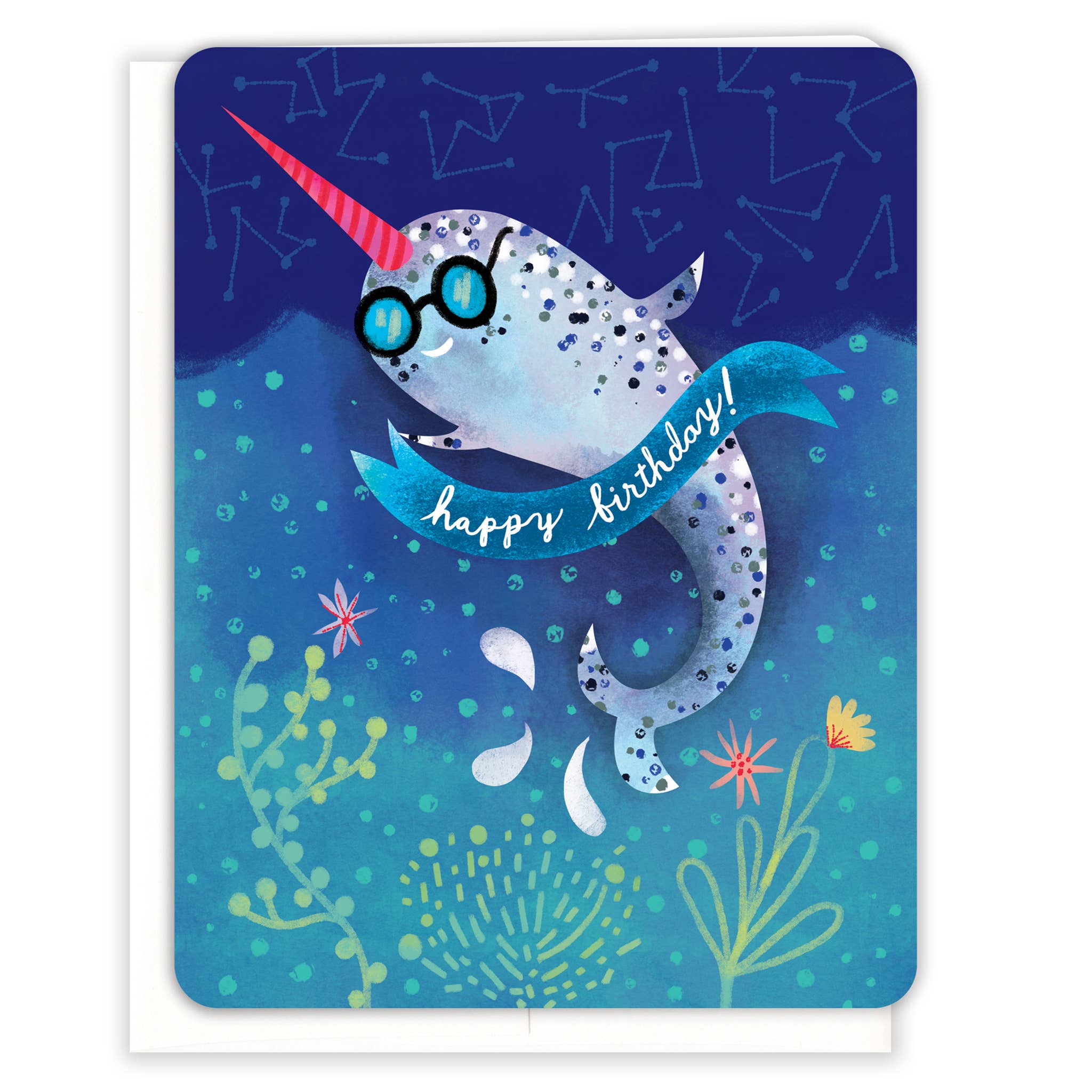 Narwhal Birthday Card - One Strange Bird