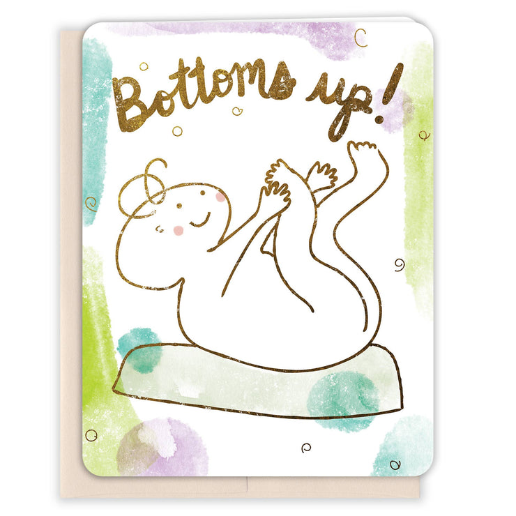 Bottoms Up New Baby Card - One Strange Bird
