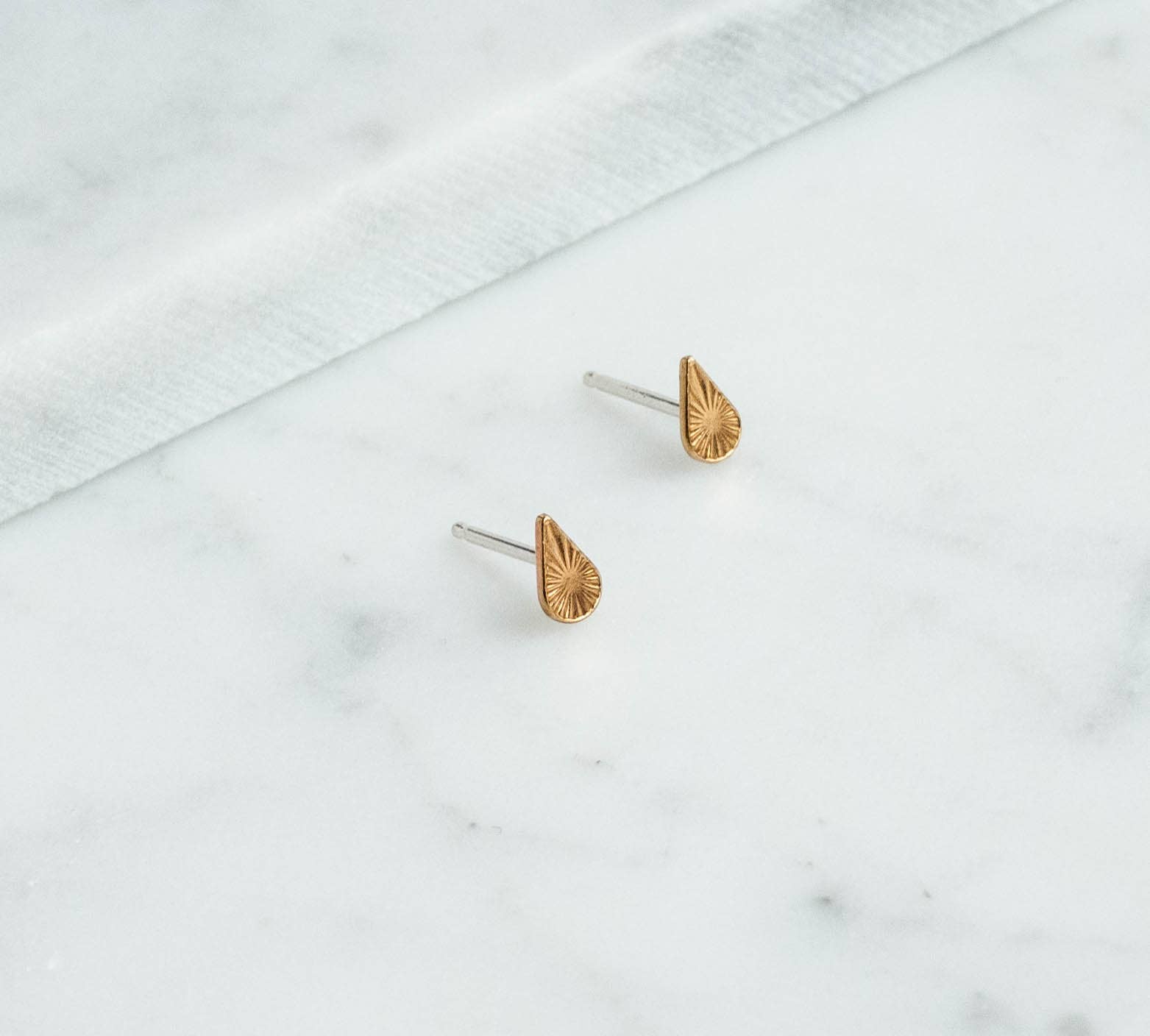 Tiny Starburst Teardrop Studs - One Strange Bird
