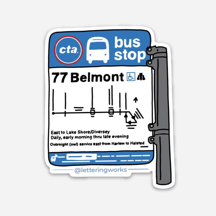 Chicago CTA Bus Sign Sticker