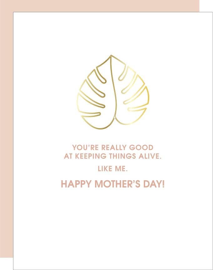 Keeping Me Alive - Mother's Day Monstera Paper Clip Card