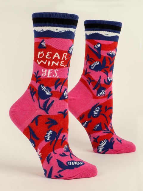 Dear Wine W-Crew Socks