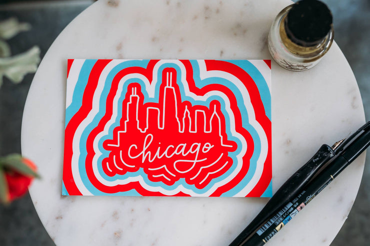 Chicago Skyline Postcard (Ripples)