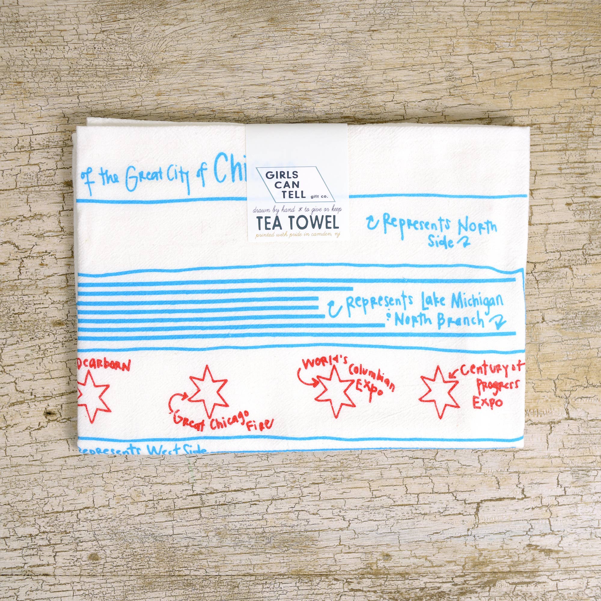 Chicago Flag Tea Towel - One Strange Bird