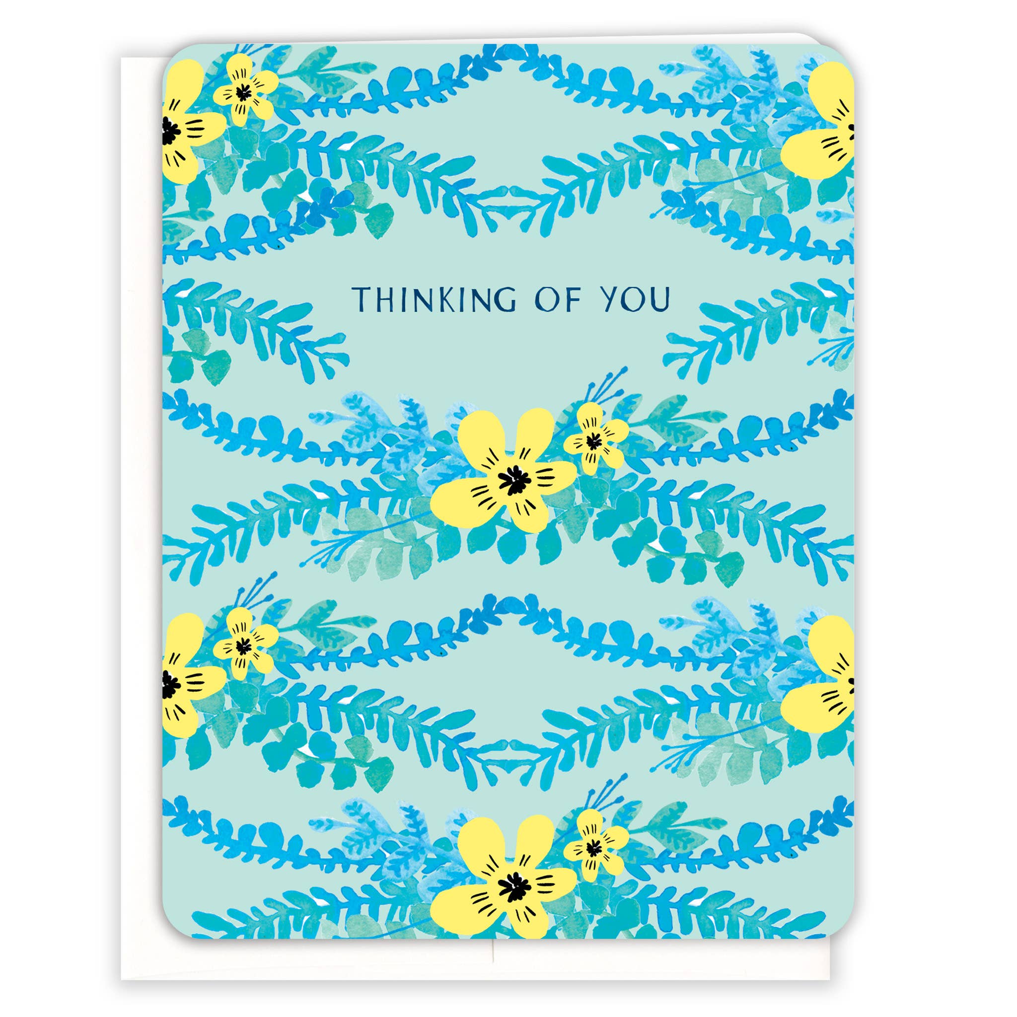 Thinking Of You Floral Vine Blank Card - One Strange Bird