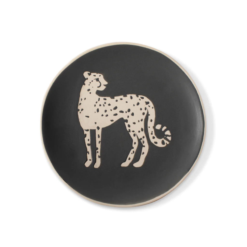 Cheetah Artisan Round Tray