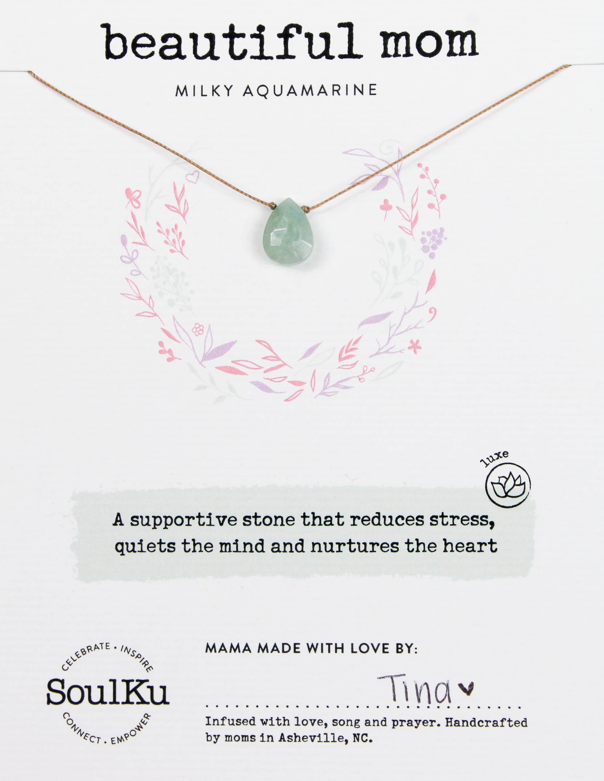 Milky Aquamarine Luxe Necklace for Beautiful Mom