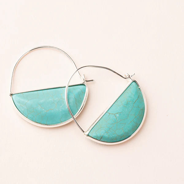 Stone Prism Hoop Earrings
