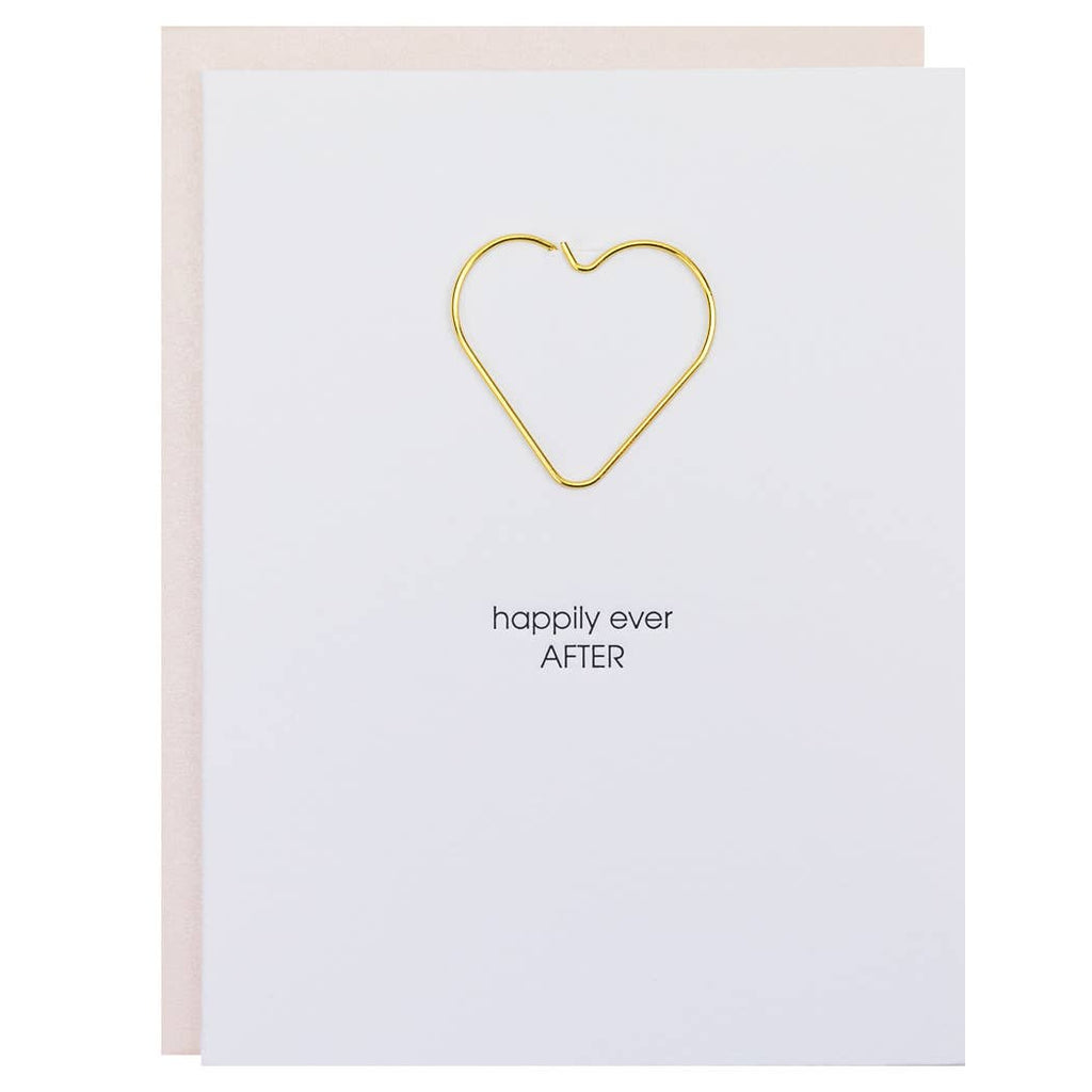 Happily Ever After - Heart Paper Clip Letterpress Card