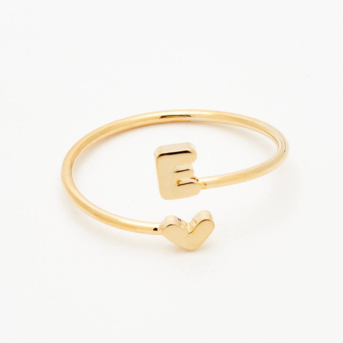 Gold Heart Initial Ring