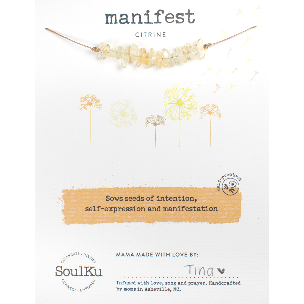 Citrine Seed Necklace to Manifest - SEED4 - One Strange Bird