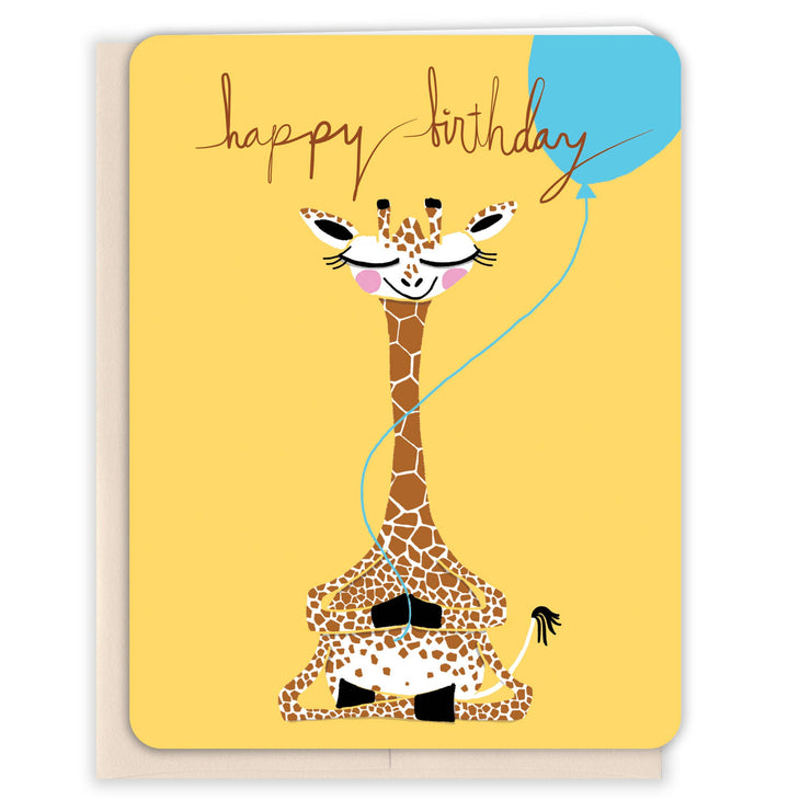 Yogi Giraffe Birthday Card - One Strange Bird