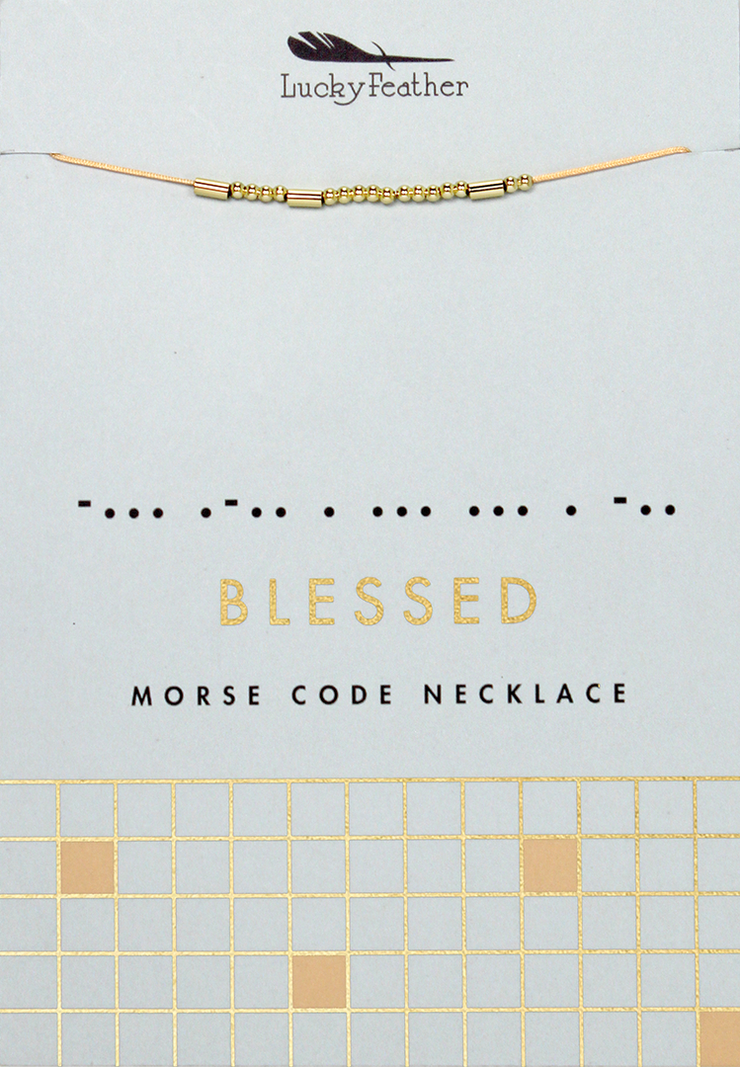 Morse Code Necklace - Gold - Blessed
