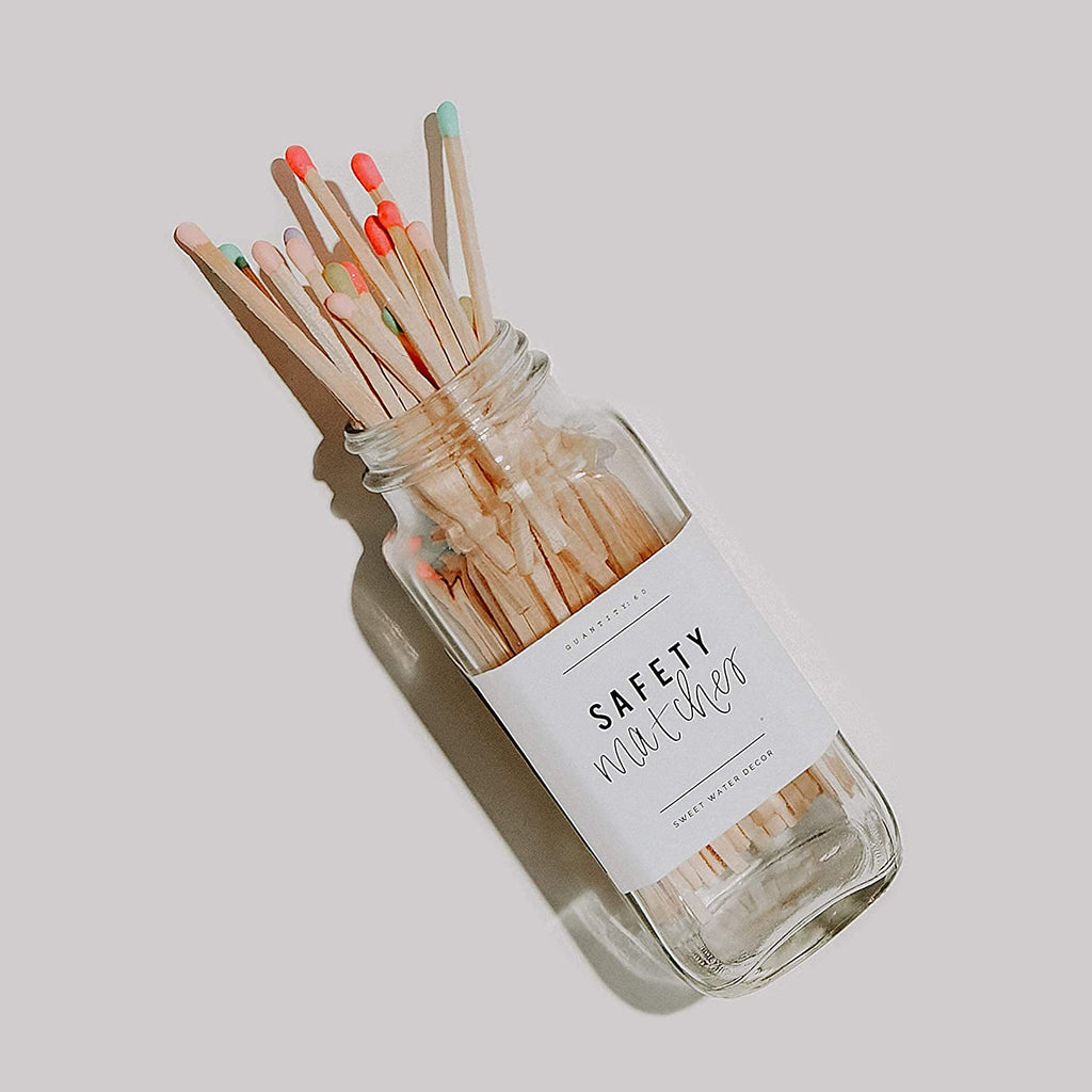 Sweet Water Decor Multicolor Rainbow Safety Matches - Glass Jar - One Strange Bird