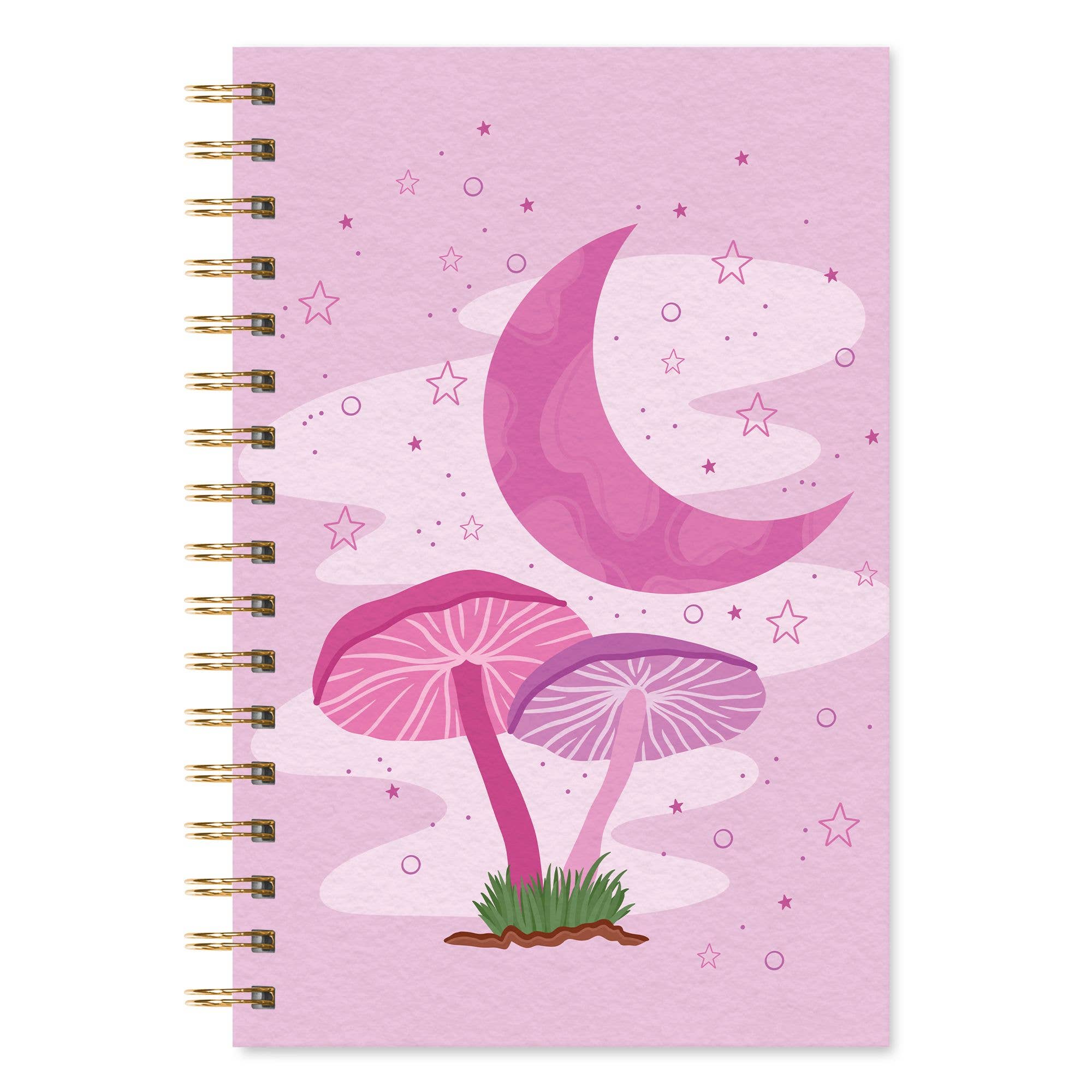 Moonlit Mushrooms Medium Spiral Notebook