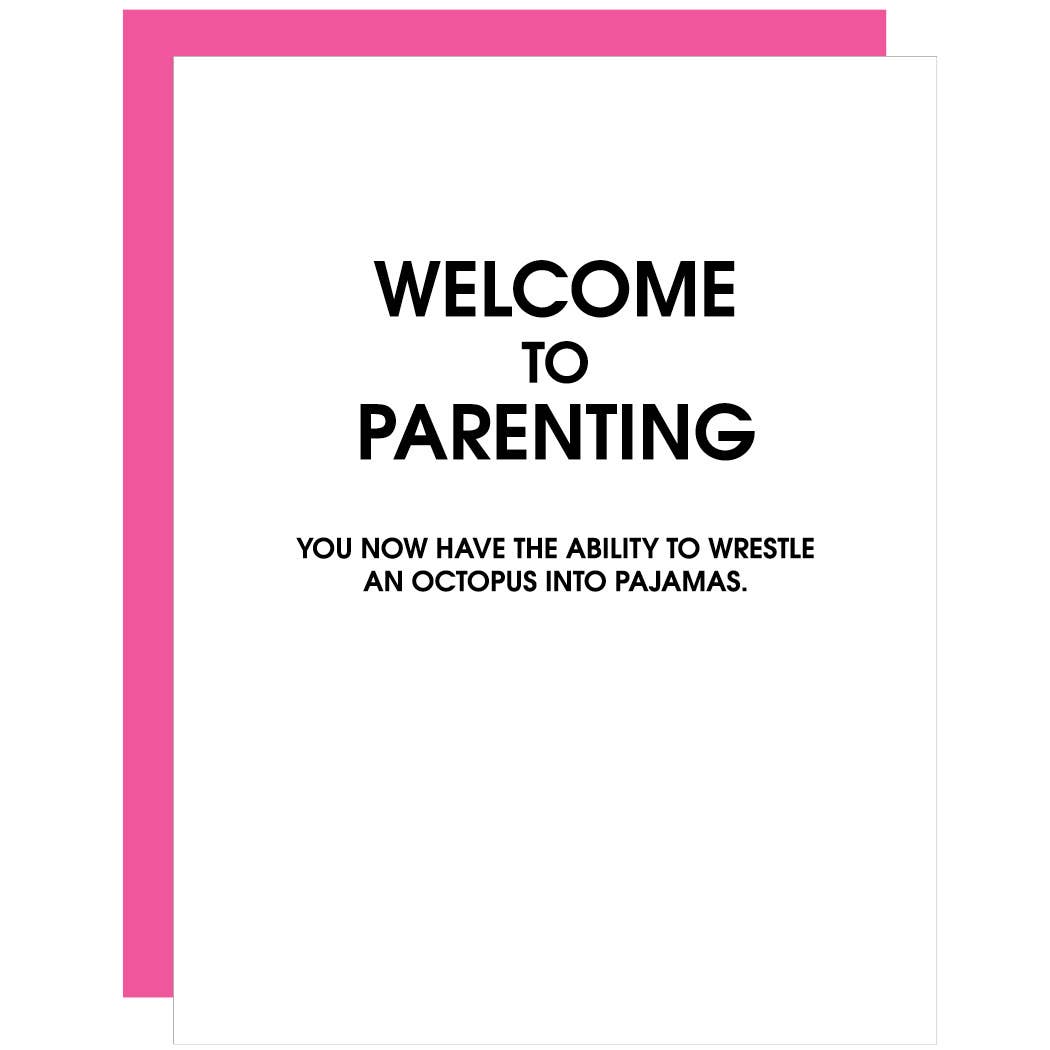 Welcome To Parenting Octopus Pajamas - Letterpress Card - One Strange Bird