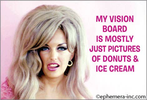 Magnet-My vision board is mostly just pictures of donuts - One Strange Bird