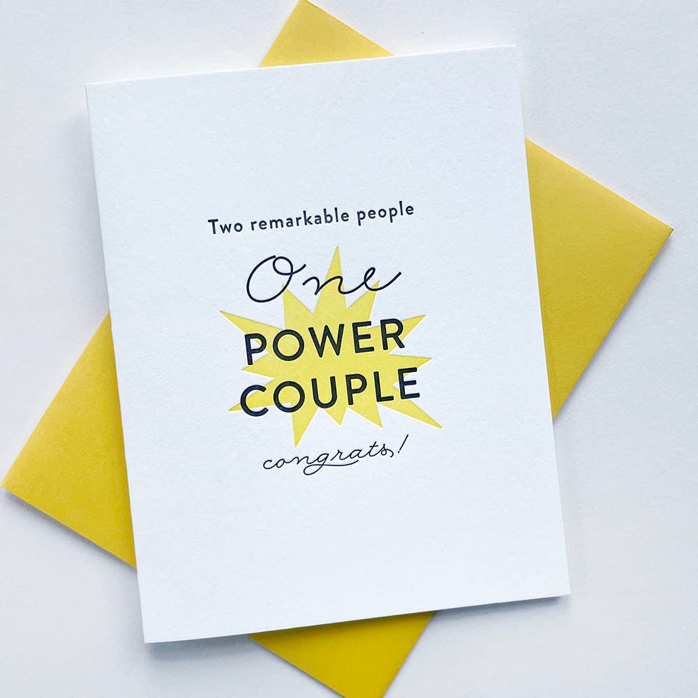 Wedding Marriage Congrats Card - Power Couple