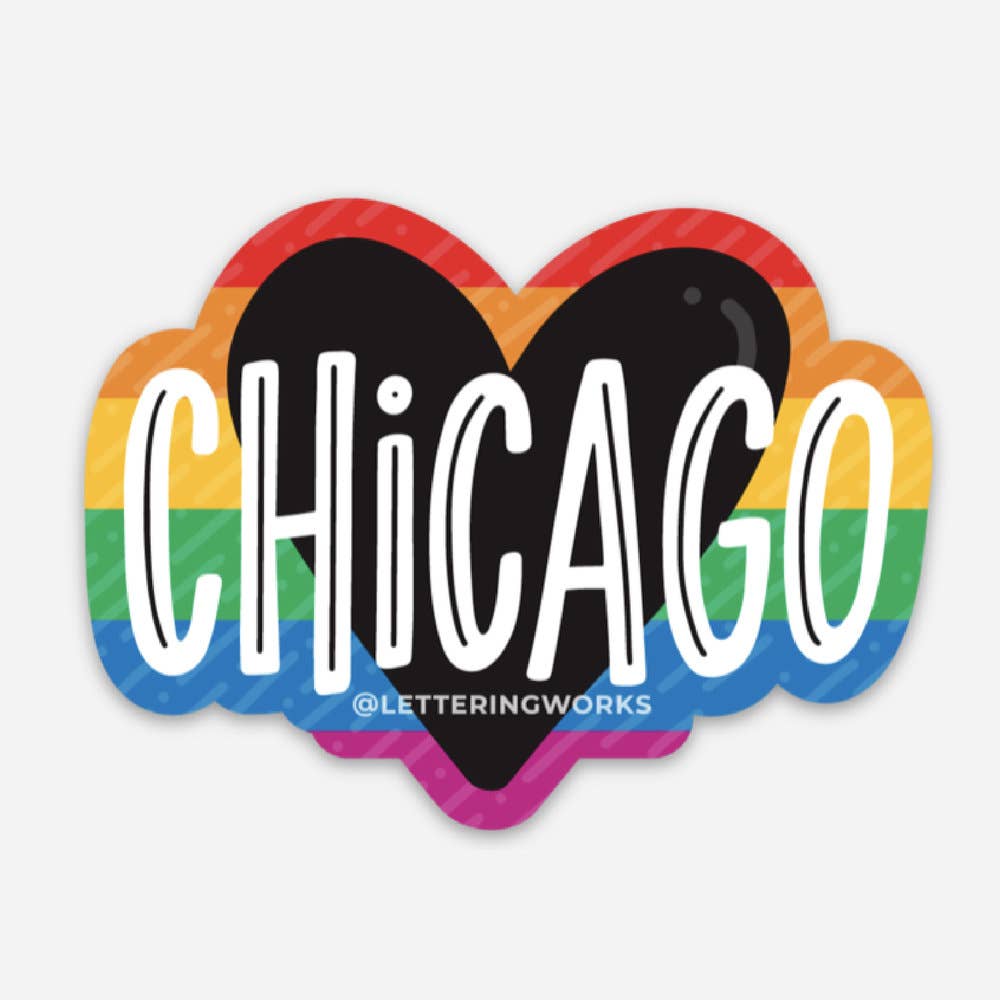Chicago Pride Heart Sticker