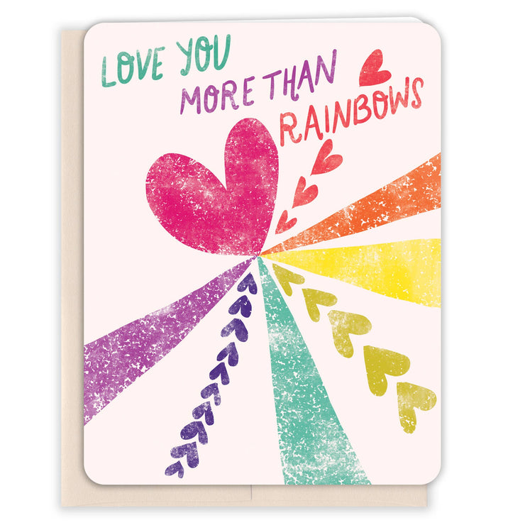 Love You More Than Rainbows Blush Card - One Strange Bird