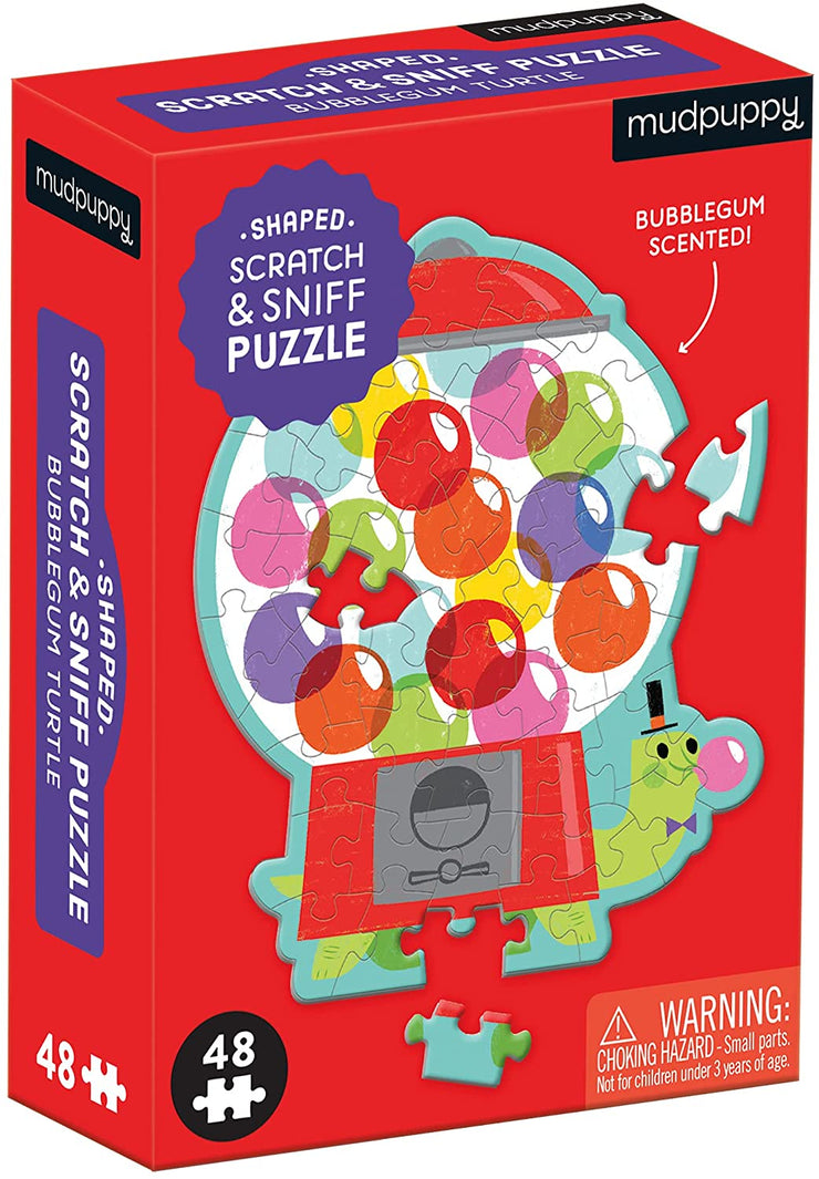 Bubblegum Turtle 48 Piece Scratch and Sniff Shaped Mini Puzzle