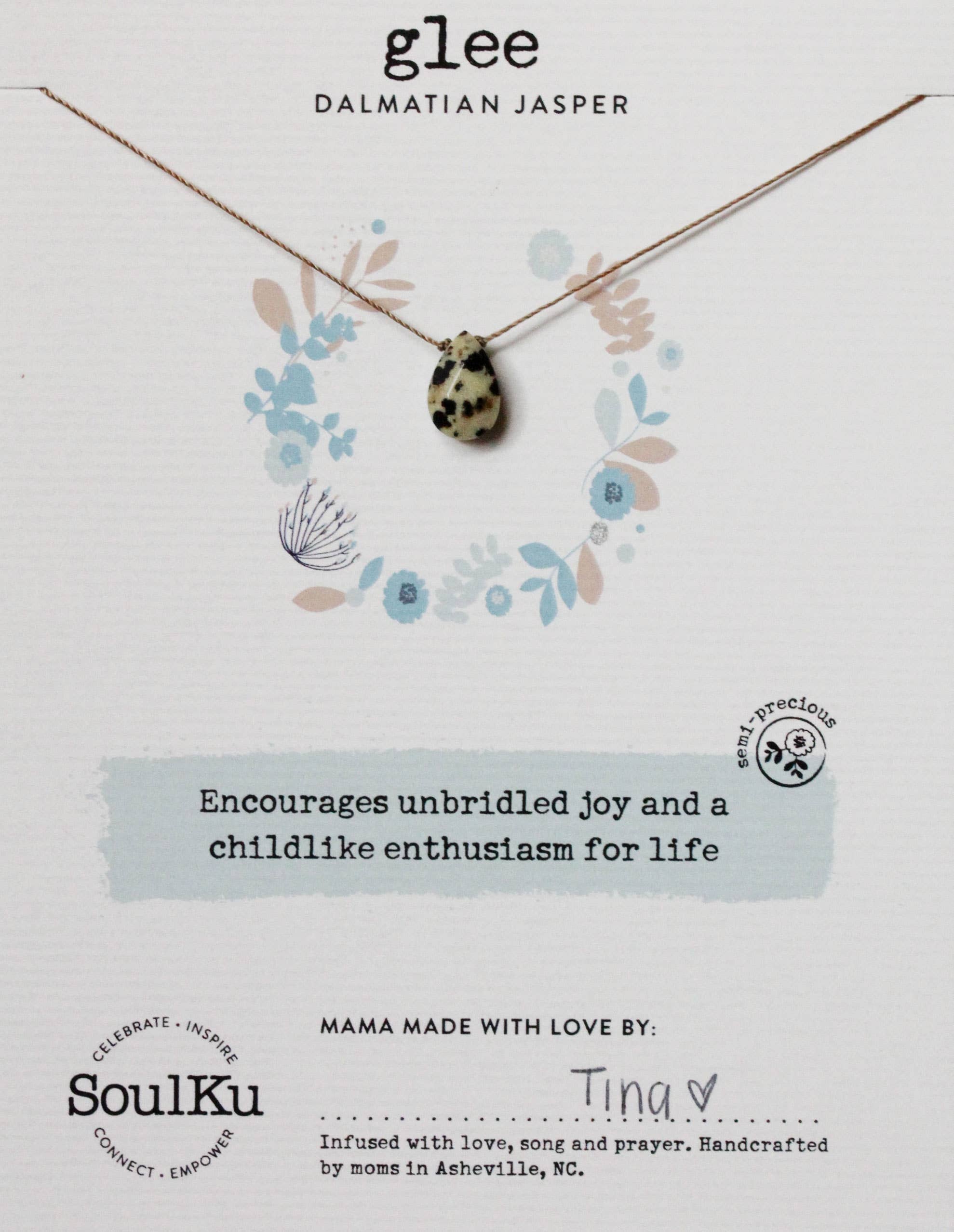 Dalmatian Jasper Soul-Full of Light Necklace for Glee SFOL34