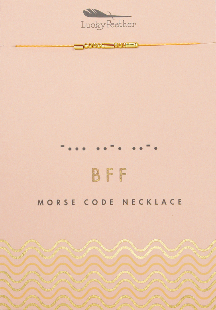 Morse Code Necklace - Gold - BFF