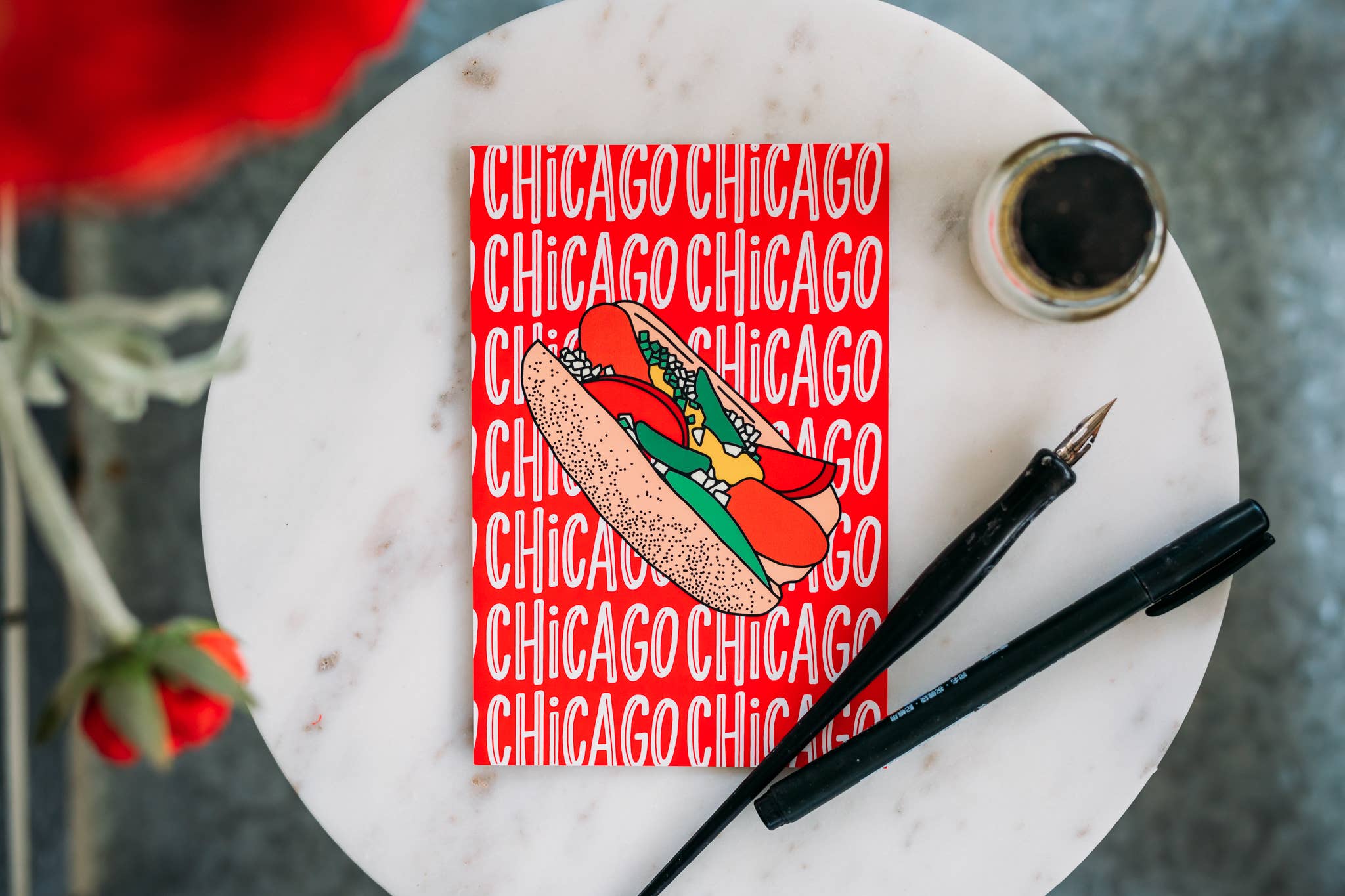 Chicago Style Hot Dog Postcard