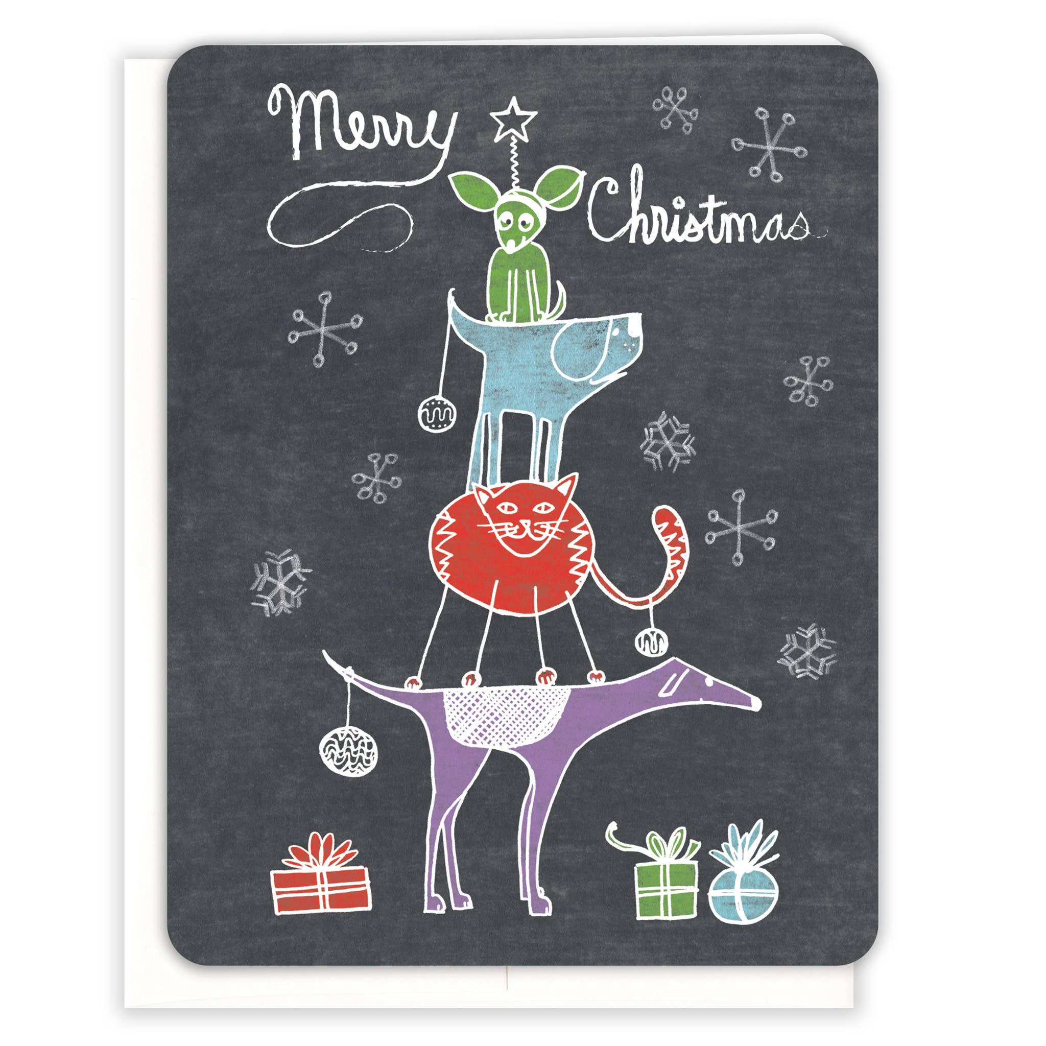 Funny Pets Christmas Tree Card