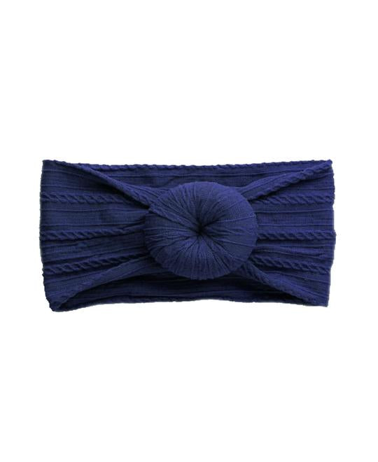 Baby Cable Knit Donut Nylon Headbands
