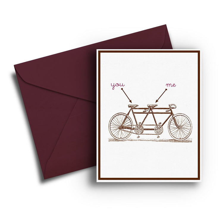 Tandem Bike Anniversary Card - One Strange Bird