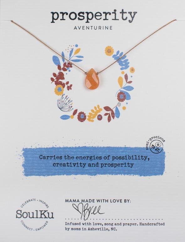 AVENTURINE GEMSTONE SOUL-FULL OF LIGHT NECKLACE FOR PROSPERITY - One Strange Bird