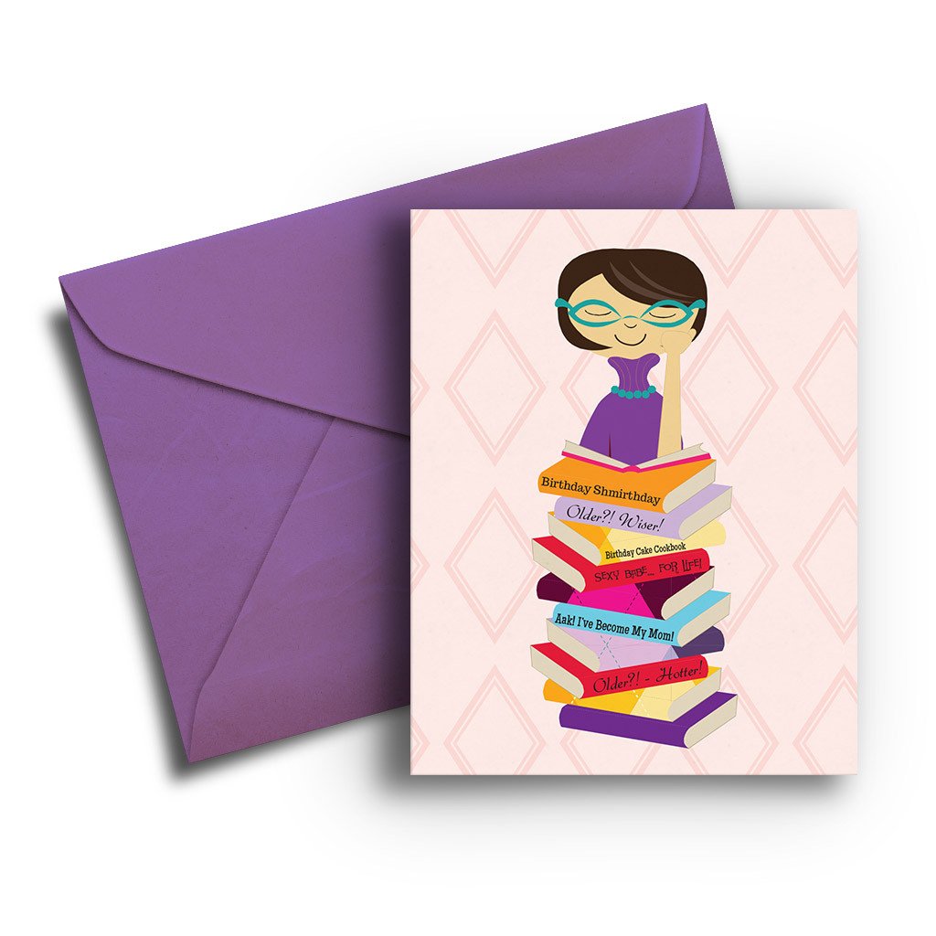 Book Babe Birthday Card - One Strange Bird