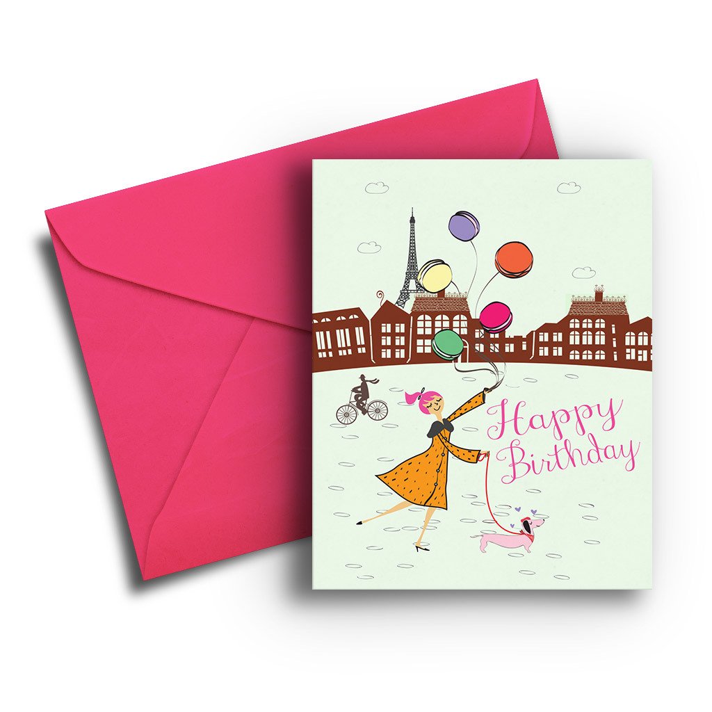 Paris Birthday Card - One Strange Bird