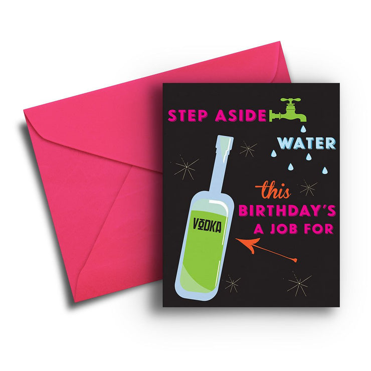 Step Aside Water Birthday Card - One Strange Bird