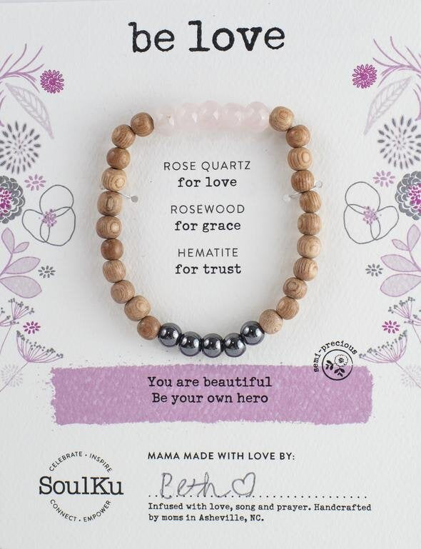 ROSE QUARTZ BE YOUR OWN HERO BRACELET FOR BE LOVE - One Strange Bird