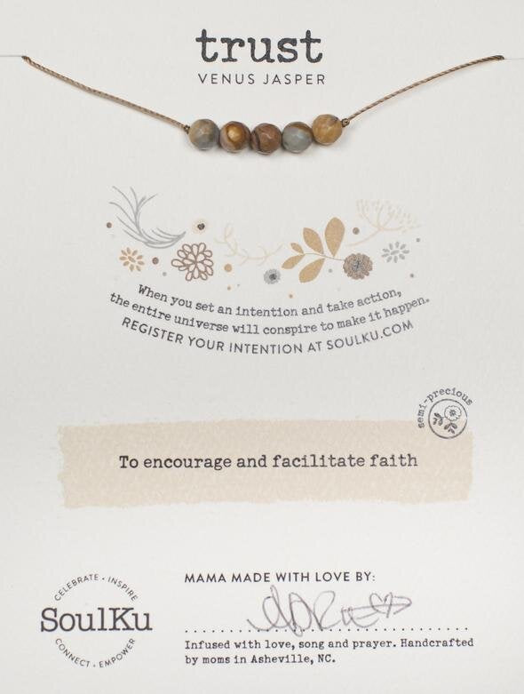 VENUS JASPER GEMSTONE INTENTION NECKLACE FOR TRUST - One Strange Bird