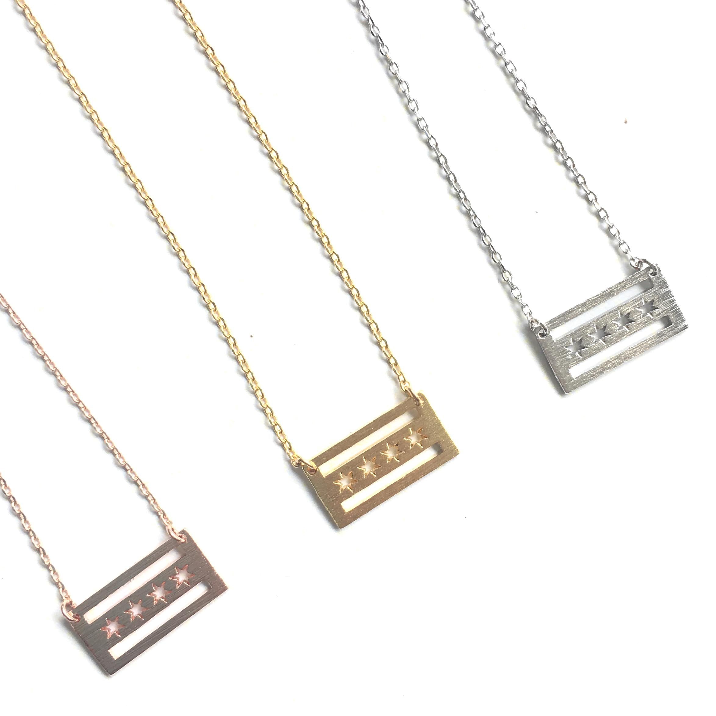 Chicago Flag Necklace - One Strange Bird