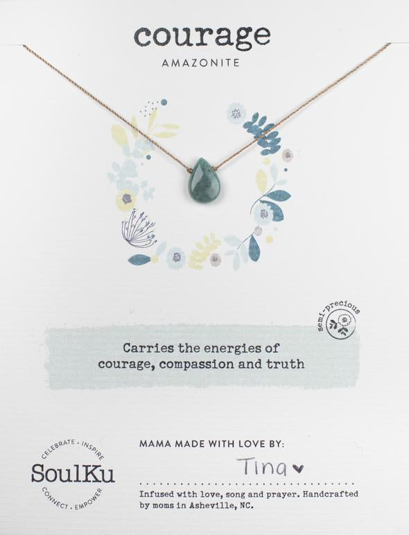 AMAZONITE SOUL-FULL OF LIGHT NECKLACE FOR COURAGE - One Strange Bird