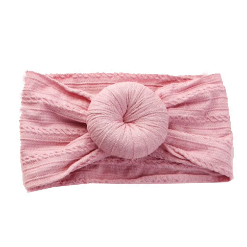 Baby Cable Knit Donut Nylon Headbands