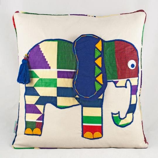 Elephant Cushion: Handmade and Fair Trade - One Strange Bird