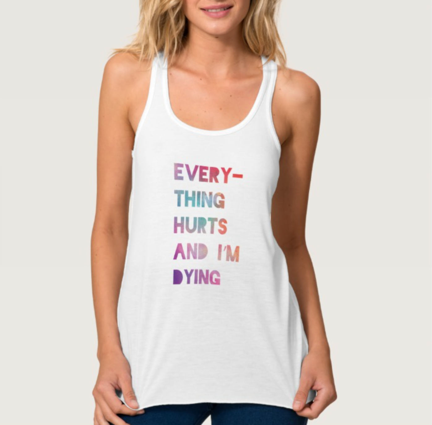 Everything Hurts Funny Runner Tank Top - One Strange Bird