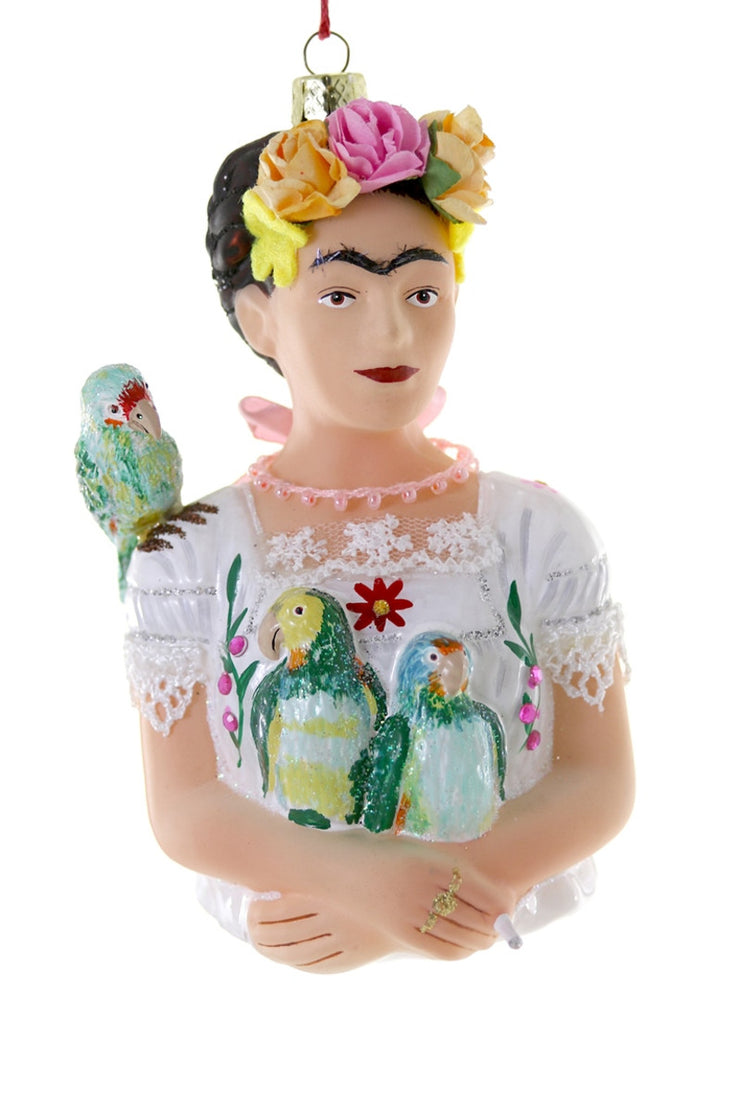 Frida Khalo with Parrots -  Ornament
