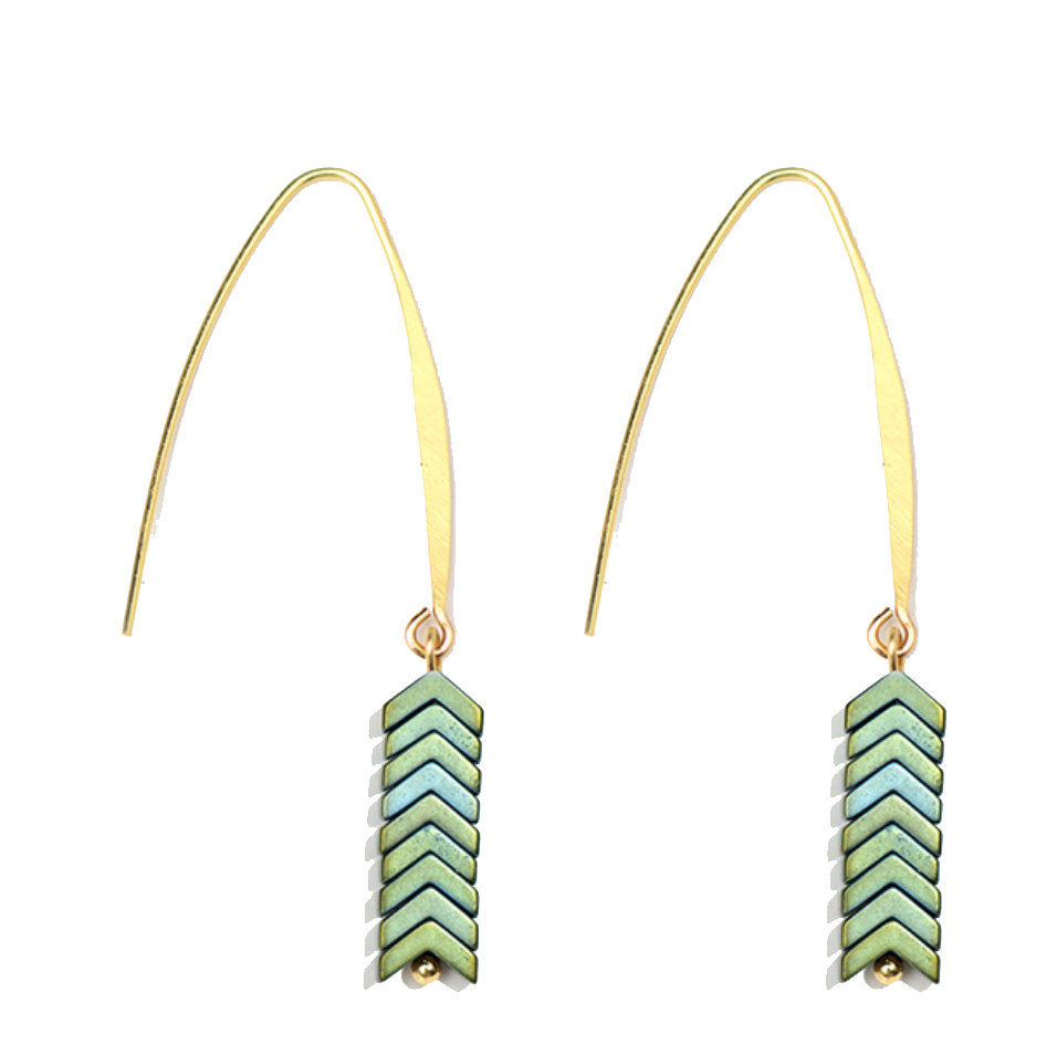 Chevron Dangle Earrings - One Strange Bird