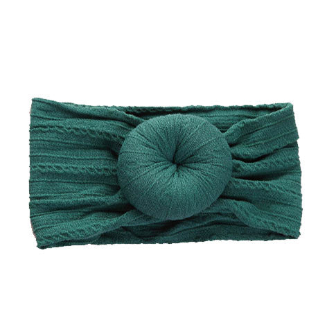 Baby Cable Knit Donut Nylon Headbands