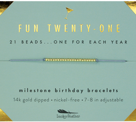 LUCKY FEATHER MILESTONE BIRTHDAY BRACELETS - One Strange Bird