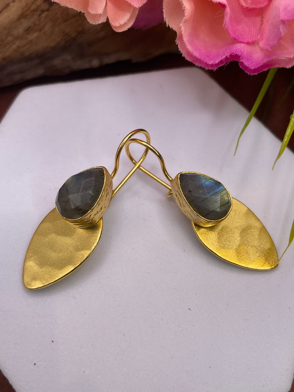 Hammered Leaf Earrings