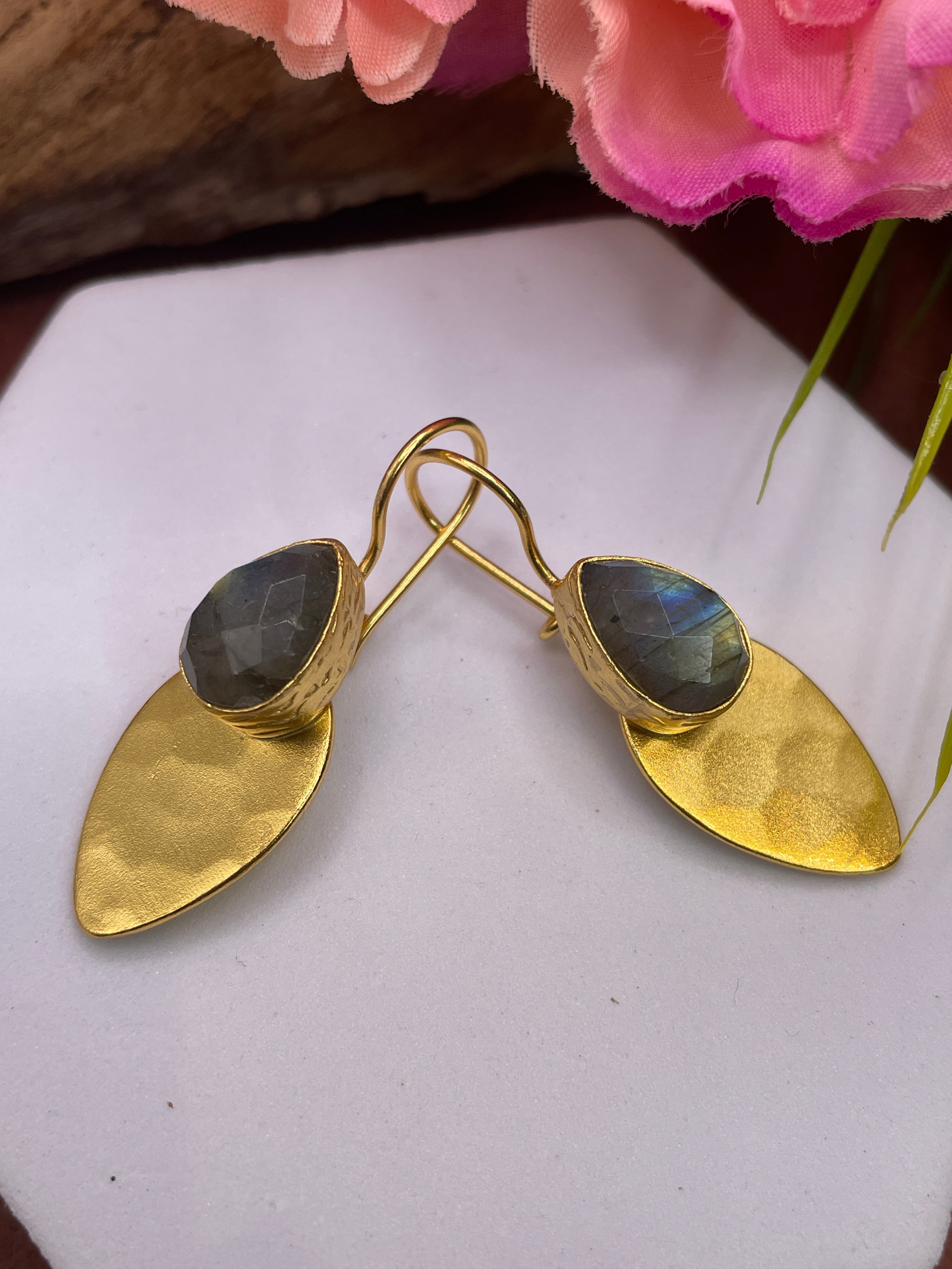 Hammered Leaf Earrings
