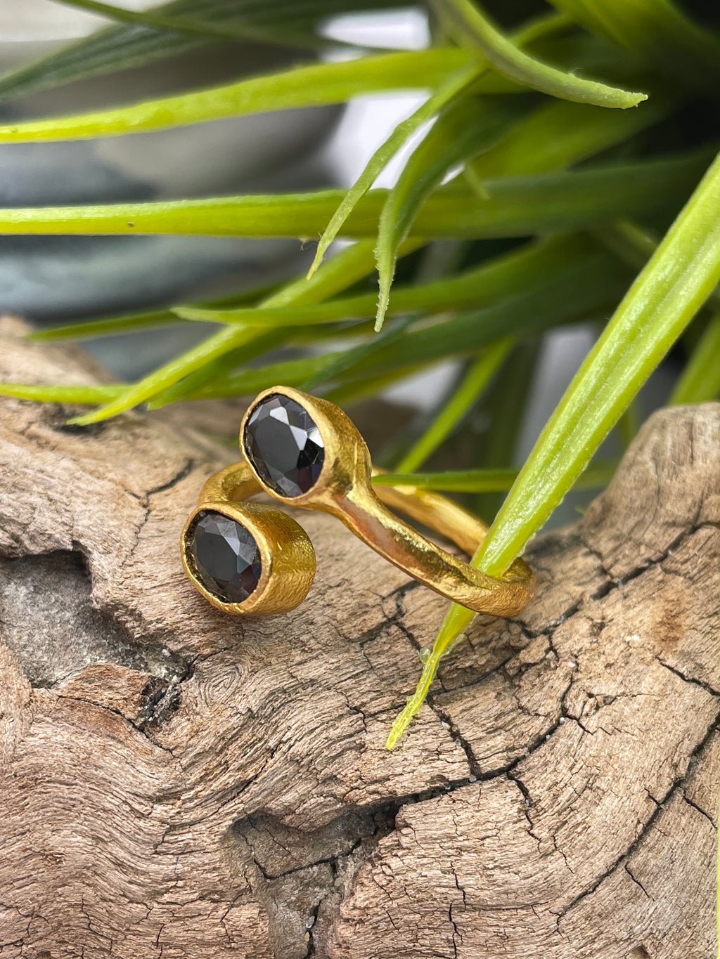 Double Black Onyx Ring